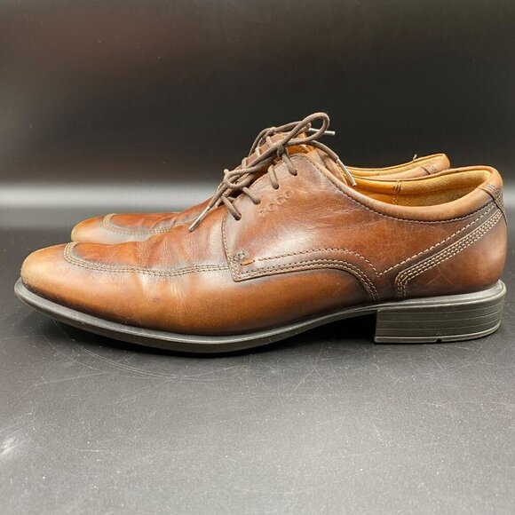 Ecco Leather Brown Lace-Up Extra Wide Shoes Men\'s Size 44/U.S. 10.5 main image 6